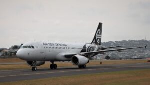 Air New Zealand’s new Airbus A321neo aircraft parked on the tarmac