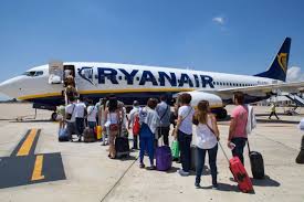 Passengers stranded at airport gates amid Ryanair cancellations during French ATC strike.