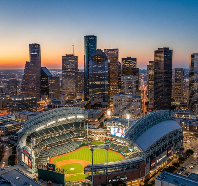 Houston skyscrapers and city attractions - a major tourist pull