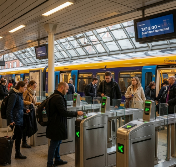 Merseyrail introduces “Tap & Go” smart ticketing in Liverpool, marking a new era of convenient rail travel.