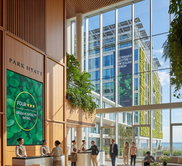 Park Hyatt Auckland earns a four-star green rating, marking a major milestone in New Zealand’s sustainable tourism.