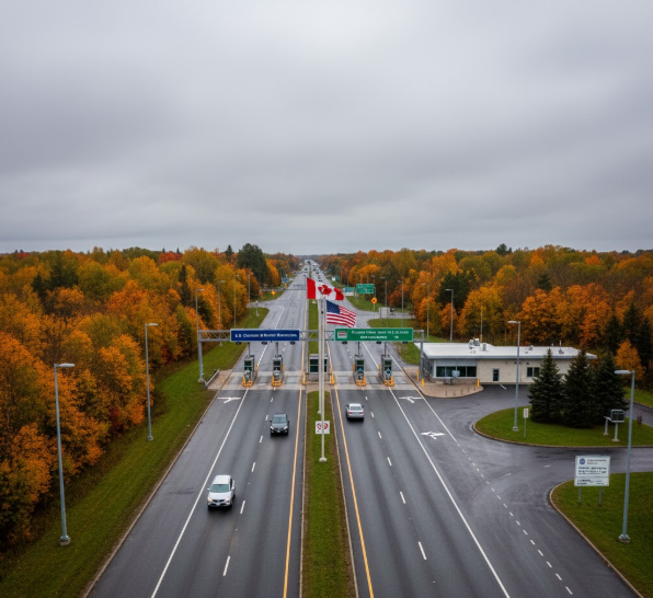 Empty road as Canadian travel decline in September 2025