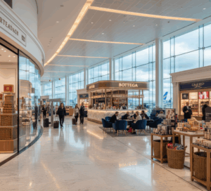 Travelers enjoying as the London Luton Airport duty-free area was expanded by 40%