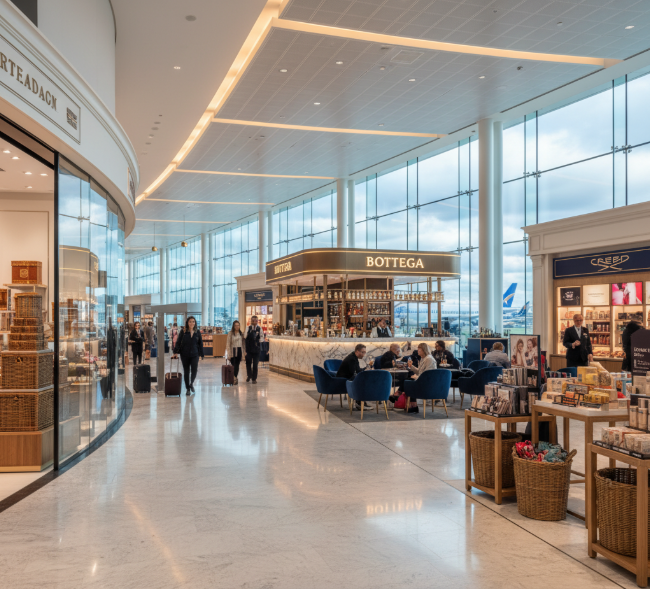 Travelers enjoying as the London Luton Airport duty-free area was expanded by 40%