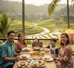 A family enjoying vacation in Malaysia
