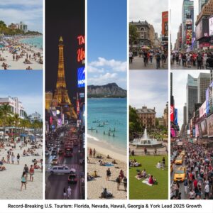 Florida, alongside Nevada, Hawaii, Georgia, and New York driving record-breaking tourism growth across the US.
