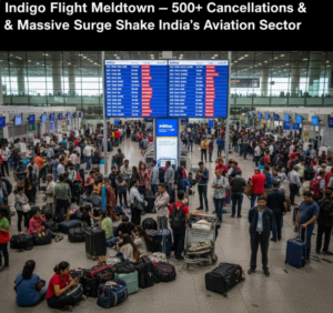 Scenes at Indian airport as IndiGo cancels over 500 flights and causes major disruption to people's plans