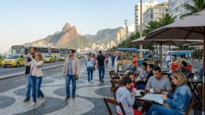 A scene of tourists in Brazil
