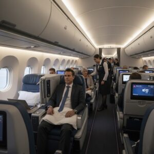 Delta Airlines Flight - passengers seen relaxing