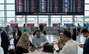 Iran, Iraq, Lebanon, Syria, Yemen, and Palestine remain under strict Level 4 “Do Not Travel” advisories due to ongoing security risks.