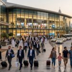 Travelers arriving in Dubai as its major events and expanding global connectivity are attracting more international visitors